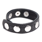Cock Gear Leather Speed Snap Cock Ring - Black